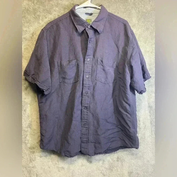 Timberland Other - Timberland‎ men’s blue linen blend short sleeve button down shirt size L